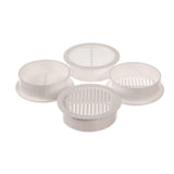 4 in. Resin Circular Mini Wall Louver Soffit Vent in White (4-Pack) - Super Arbor