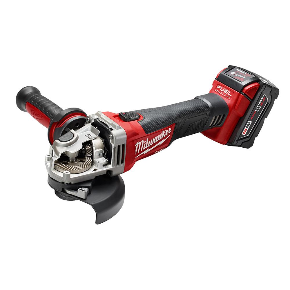 M18 FUEL 18-Volt Lithium-Ion Brushless 4-1/2 in. /5 in. Grinder, Slide Switch Lock-On Kit w/ 4-1/2 in. Diamond Blade