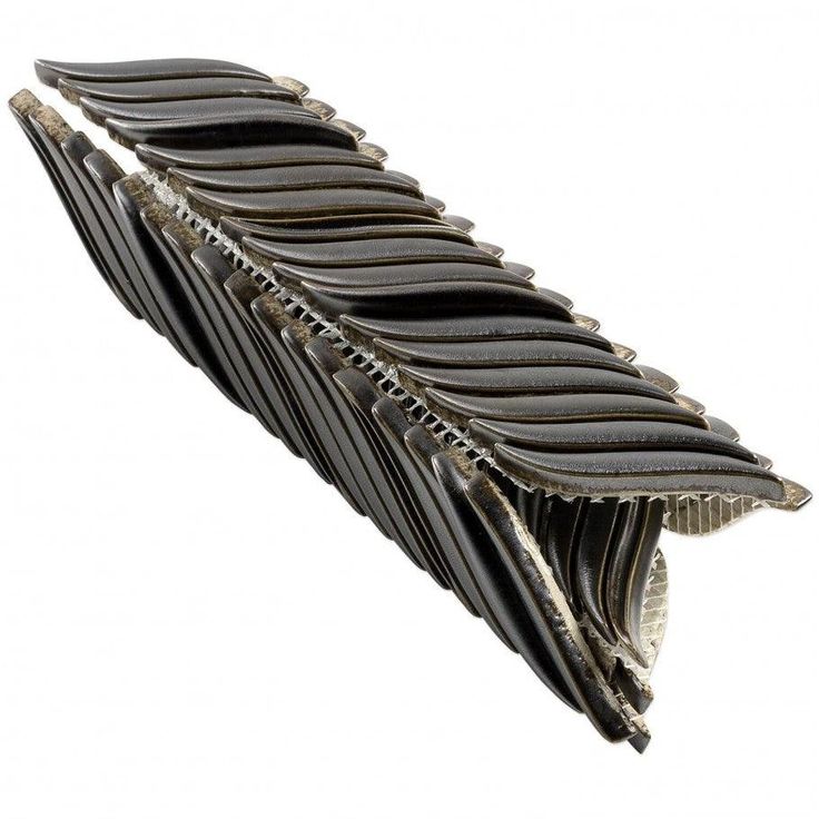 Divine Alula Gunmetal 10 in. x 12 in. Glazed Ceramic Mosaic Tile (0.85 Sq. Ft.)