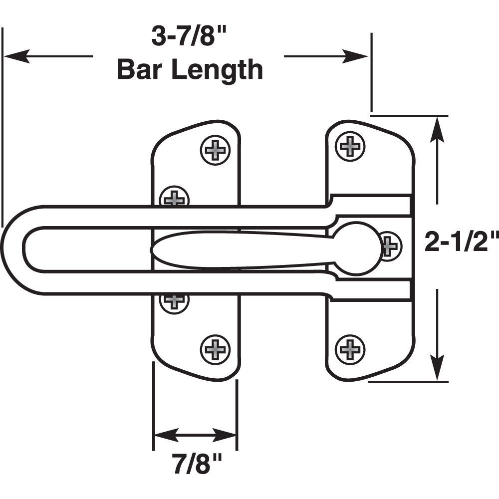 Diecast, Brushed Chrome Plated, Swing Bar Door Guard - Super Arbor