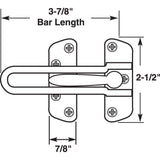 Diecast, Brushed Chrome Plated, Swing Bar Door Guard - Super Arbor