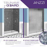 Leon 60 in. x 76 in. Frameless Sliding Shower Door in Brushed Nickel with Handle - Super Arbor