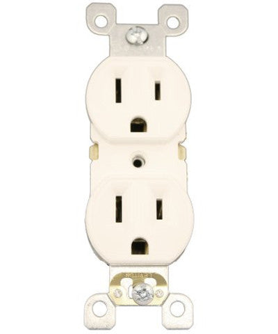 Leviton 15 Amp Residential Grade Grounding Duplex Outlet, Ivory (10-Pack)