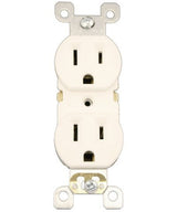 Leviton 15 Amp Residential Grade Grounding Duplex Outlet, Ivory (10-Pack)