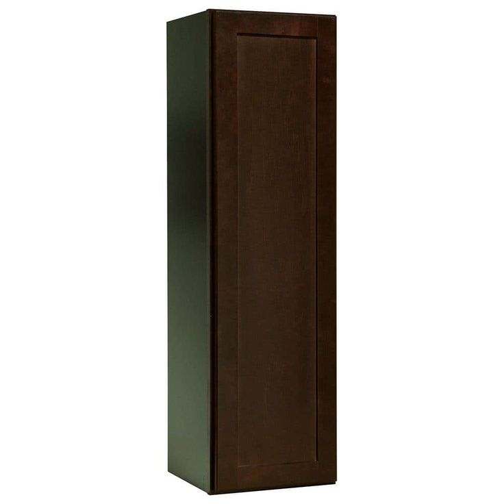Hampton Bay Shaker 12 in. W x 12 in. D x 42 in. H Assembled Wall Kitchen Cabinet in Java