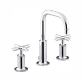 Purist 8 in. Widespread 2-Handle Mid-Arc Bathroom Faucet in Vibrant Modern Brushed Gold - Super Arbor