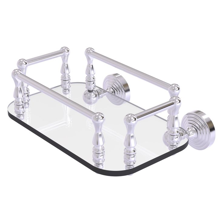 Allied Brass Waverly Place Collection Wall Mounted Glass Guest Towel Tray in Polished Chrome