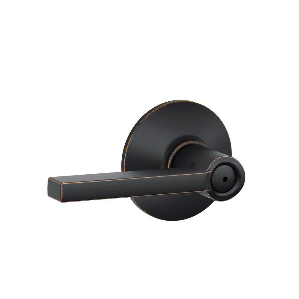 Latitude Matte Black Privacy Bed/Bath Door Lever - Super Arbor
