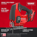 CRAFTSMAN V20 20-Volt Max Variable Speed Keyless Jigsaw (Battery Included)