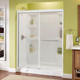 Simplicity 60 in. x 70 in. Semi-Frameless Traditional Sliding Shower Door in Nickel with Transition Glass - Super Arbor