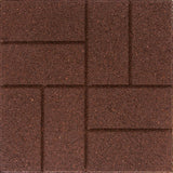 Reversible 16 in. x 16 in. x 0.75 in. Earth Brick Face/Flat Profile Rubber Paver - Super Arbor
