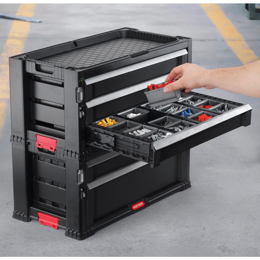 22 in. 5-Drawer Modular Roller Cabinet Tool Chest in Black - Super Arbor