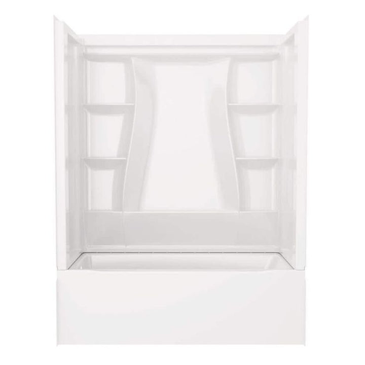 Classic 500 60 in. x 30 in. Alcove Left Drain Bathtub and Wall Surrounds in High Gloss White