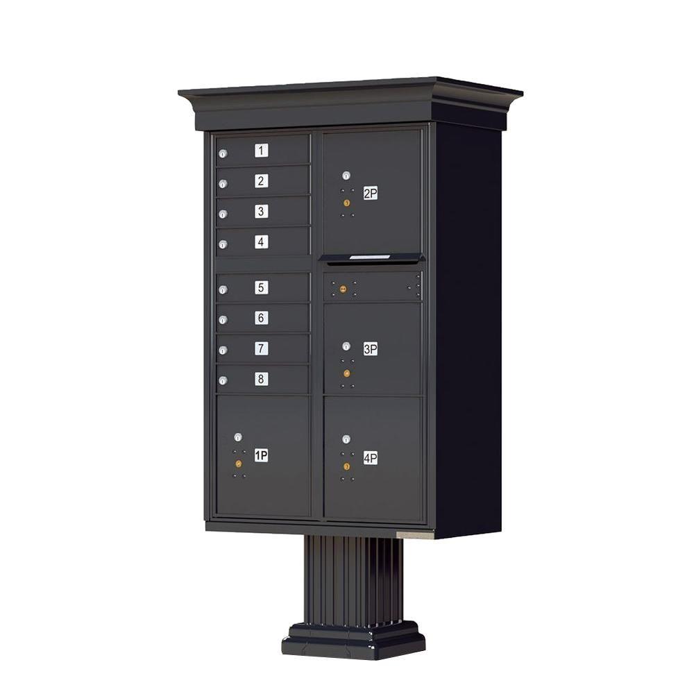Vital 12-Mailboxes 1-Parcel Locker 1-Outgoing Pedestal Mount Cluster Box Unit - Super Arbor