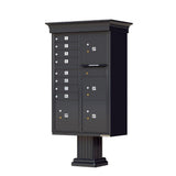 Vital 12-Mailboxes 1-Parcel Locker 1-Outgoing Pedestal Mount Cluster Box Unit - Super Arbor