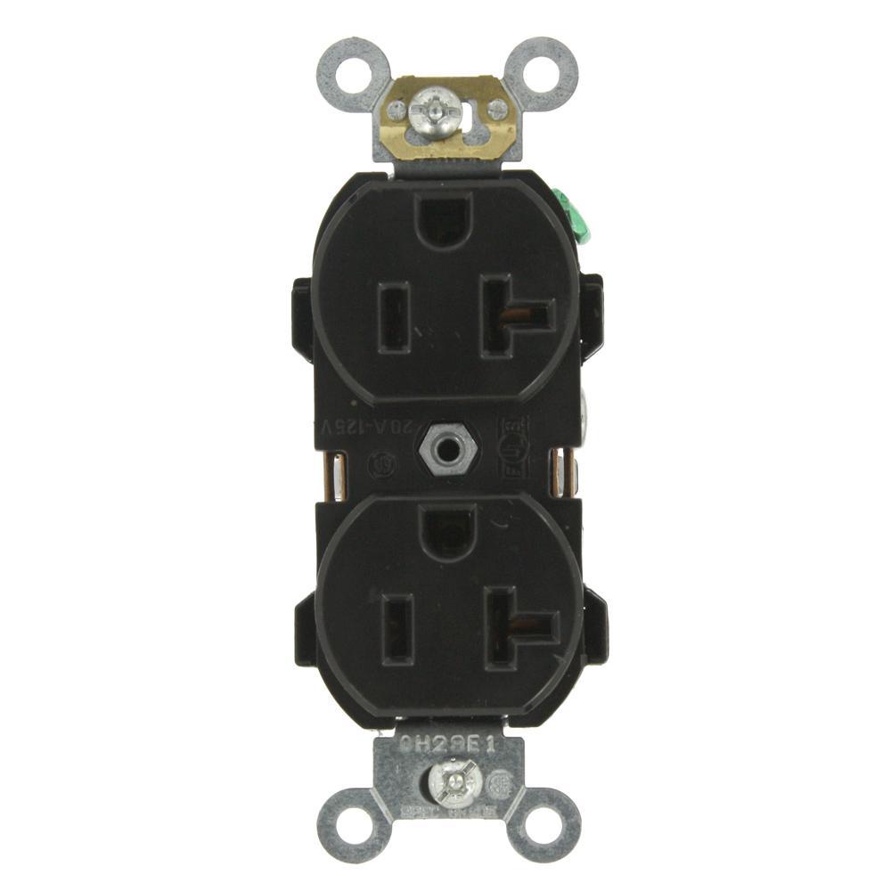 20 Amp Industrial Grade Heavy Duty Self Grounding Duplex Outlet, Ivory - Super Arbor