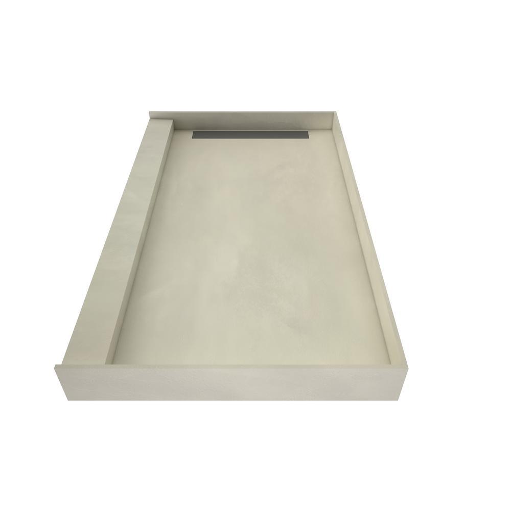 WonderFall Trench 36 in. x 48 in. Single Threshold Shower Base with Left Drain and Tileable Trench Grate - Super Arbor