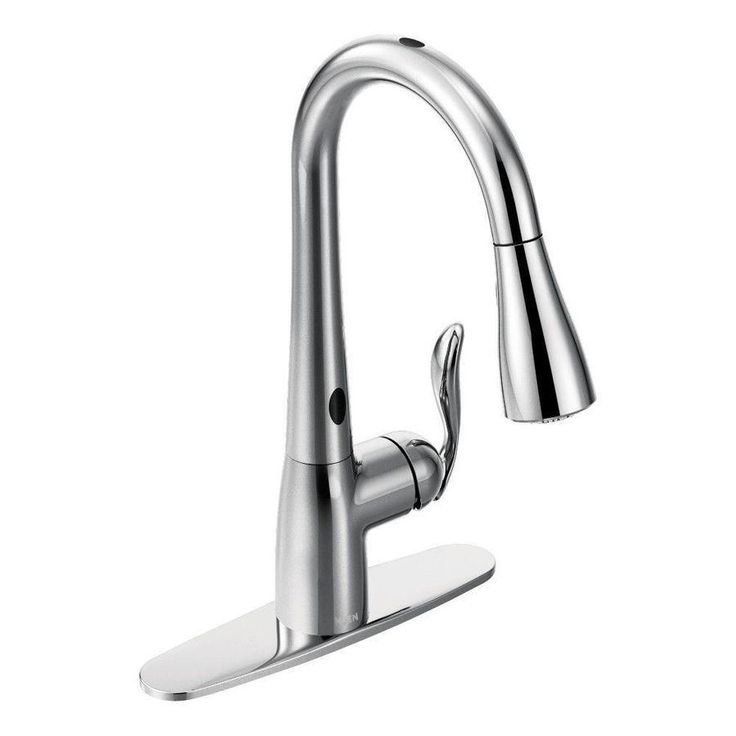 Moen Arbor Chrome 1-Handle Deck-Mount Pull-Down Touchless Kitchen Faucet (Deck Plate Included)