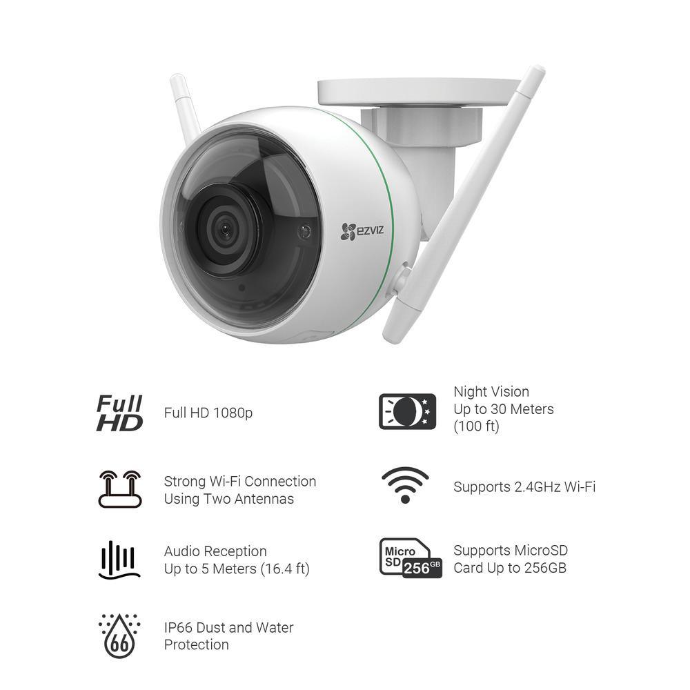 1080p Wi-Fi Outdoor Surveillance Camera with 100 ft. Night Vision Weatherproof, Smart Motion Detection - Super Arbor