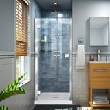 Lumen 36 in. x 72 in. Semi-Frameless Hinged Shower Door in Oil Rubbed Bronze with 36 in. x 36 in. Base in White