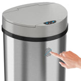 iTouchless 13-Gallon Stainless Steel Metal Touchless Trash Can with Lid