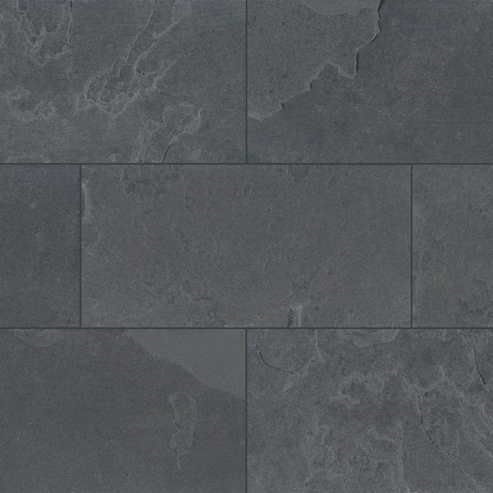 MSI Montauk Black 12 in. x 24 in. Gauged Slate Floor and Wall Tile (10 sq. ft. / Case)