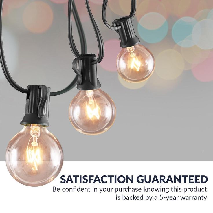 50 ft. Indoor/Outdoor Weatherproof Party String Lights with 50 Sockets Light Bulbs Included