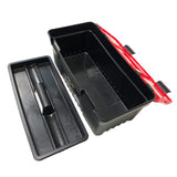 14 in. Tool Box with Lid Organizers and Removable Tool Tray - Super Arbor