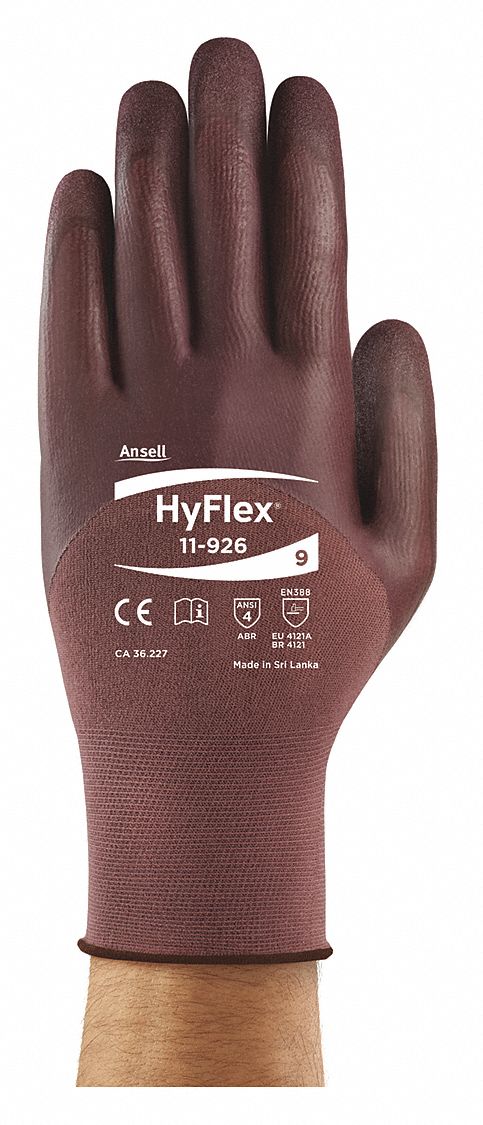 HYFLEX Coated Nitrile Gloves XL - Abrasion Resistant, Knit Cuff