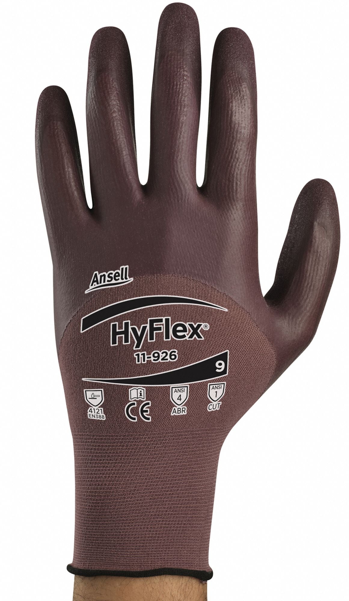 HYFLEX Coated Nitrile Gloves XL - Abrasion Resistant, Knit Cuff