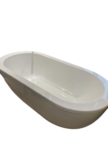 Serenity 71 in. Acrylic Double Slipper Flatbottom Non-Whirlpool Center Drain Bathtub in White