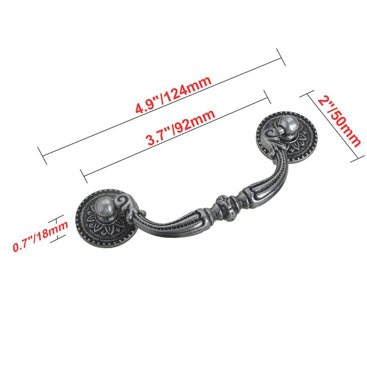 Utopia Alley Tipton Drop Cabinet Center-to-Center Pull, Antique Iron, 3.8