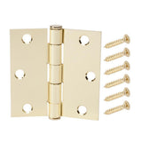 3-1/2 in. Satin Brass 5/8 in. Radius Door Hinges Value Pack (12-Pack) - Super Arbor