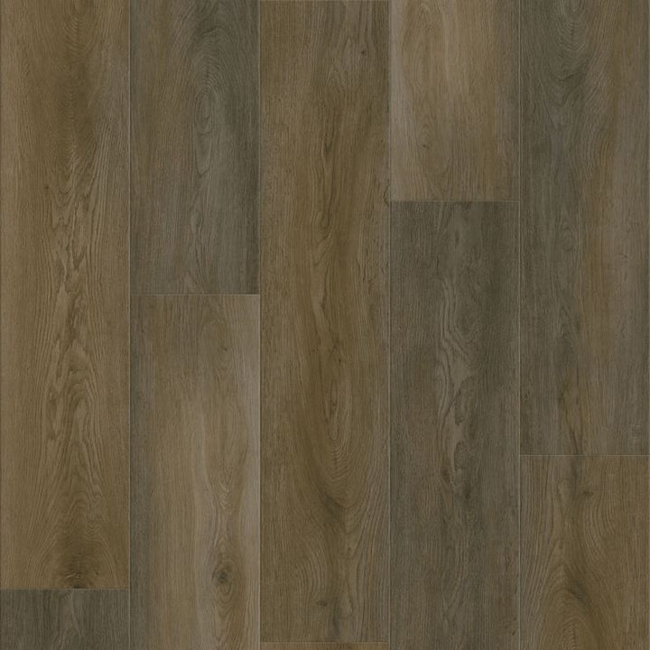 Style Selections Brunette Oak 12-mil x 7-in W x 48-in L Waterproof Interlocking Luxury Vinyl Plank Flooring