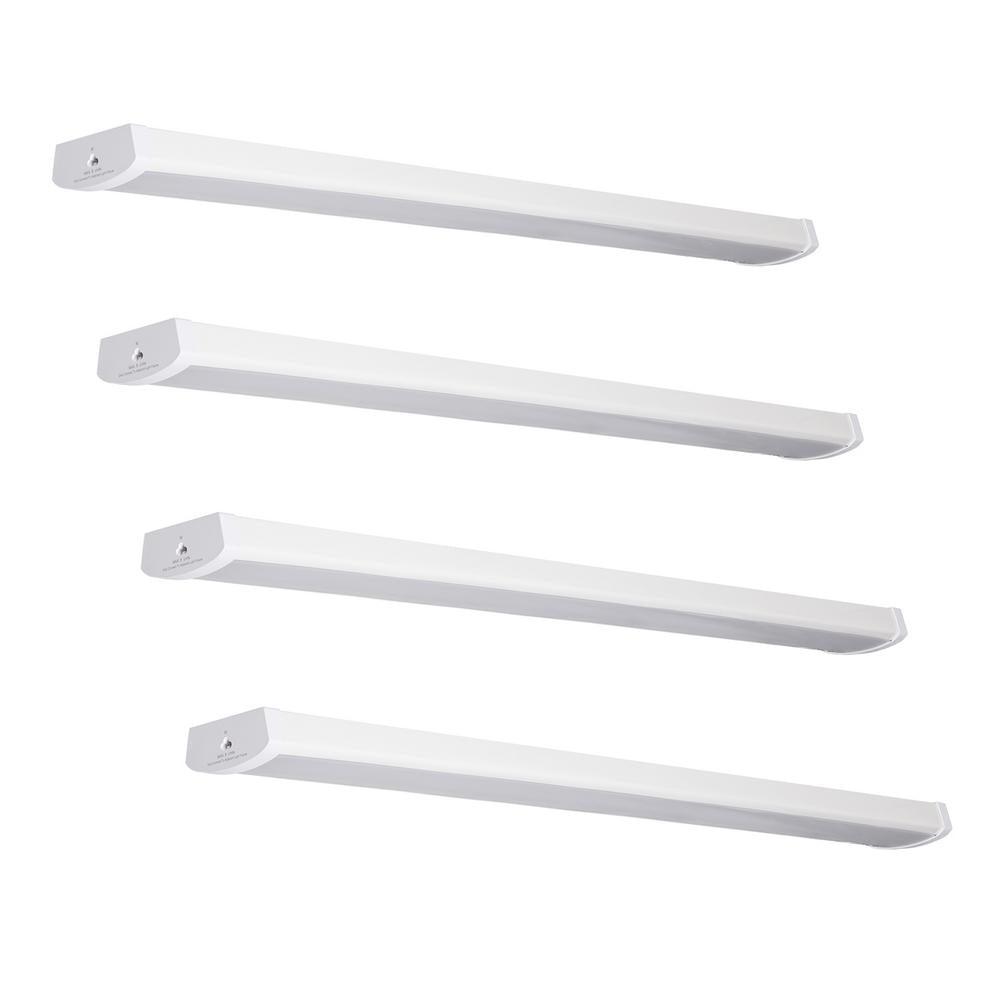 4 ft. White 4000 Lumen 4000K Integrated LED Linkable Wraparound Light (4-Pack) - Super Arbor