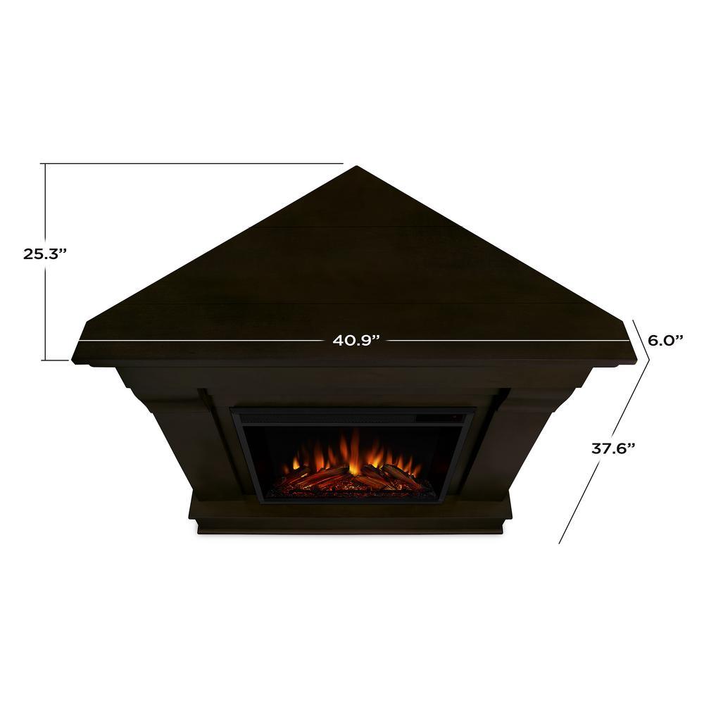 Chateau 41 in. Corner Electric Fireplace in Dark Walnut - Super Arbor