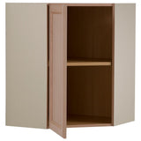 Easthaven Shaker Assembled 23.64 in. x 30 in. x 23.64 in. Frameless Corner Wall Cabinet in Unfinished Beech - Super Arbor