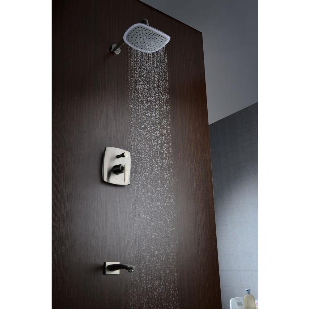 Tempo Series 1-Handle 1-Spray Tub and Shower Faucet in Brushed Nickel (Valve Included) - Super Arbor