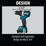 18-Volt LXT Lithium-Ion Compact Brushless Cordless 1/2 in. Driver-Drill Kit w/ (2) Batteries (2.0Ah), Charger, Hard Case