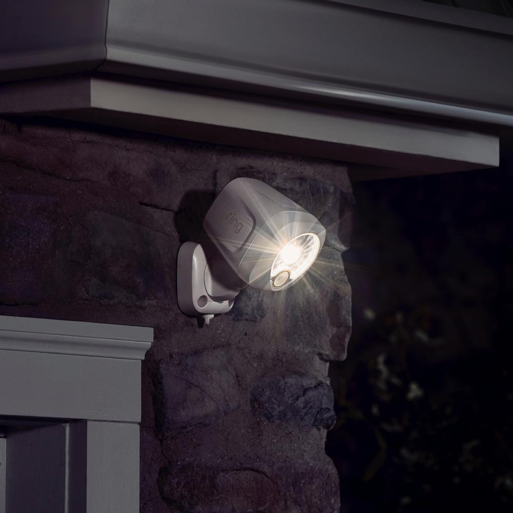 White Smart Lighting Motion Activated Outdoor Integrated LED Spot Light Battery 2-Pack with Smart Lighting Bridge White - Super Arbor