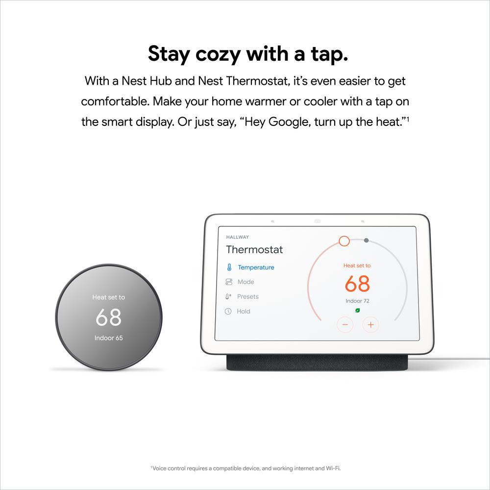 Nest Thermostat - Smart Programmable Wi-Fi Thermostat - Charcoal - Super Arbor
