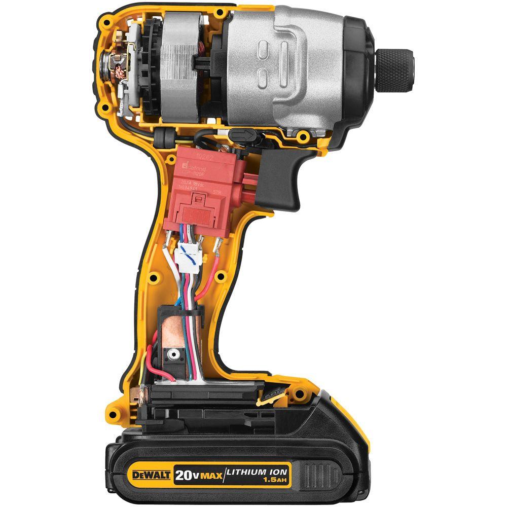 20-Volt MAX Lithium-Ion Cordless 1/4 in. Impact Driver with (1) 20-Volt Battery 1.3Ah, Charger and Tool Bag