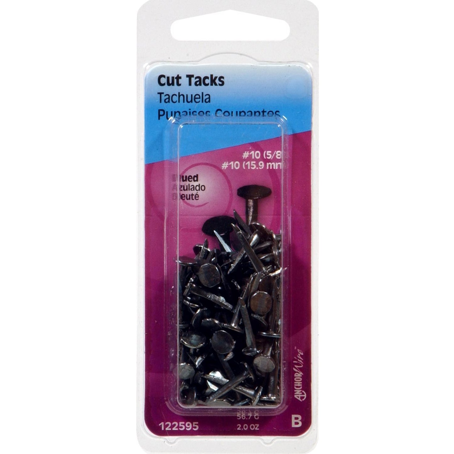Hillman No. 10 x 5/8 in. Blue Steel Cut Tacks, 2-Pack