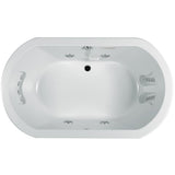 ANZA 66 in. x 36 in. Acrylic Oval Drop-in Center Drain Whirlpool Bathtub Chroma in White - Super Arbor