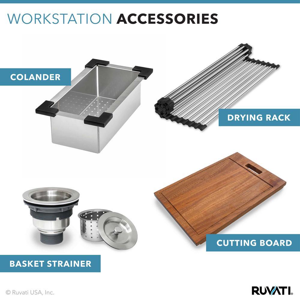 Apron-Front Stainless Steel 36 in. 16-Gauge Workstation Single Bowl Farmhouse Kitchen Sink - Super Arbor