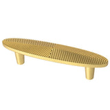 Modern Herringbone 3-3/4 in. (96mm) Center-to-Center Brushed Brass Cabinet Drawer Pull (2-Pack) - Super Arbor