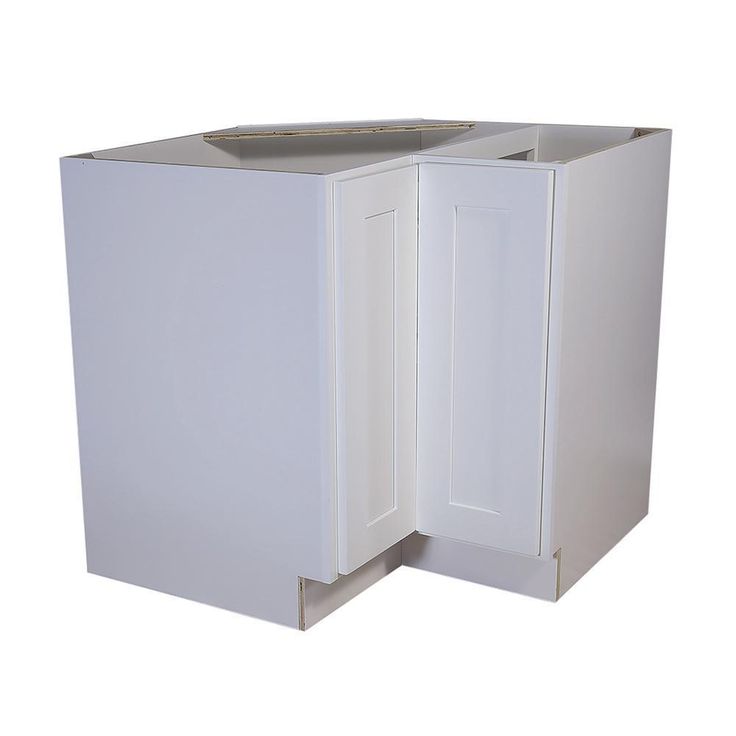 Brookings Plywood Ready to Assemble Shaker 36x34.5x24 in. 2-Door Lazy Susan Corner Base Kitchen Cabinet in White