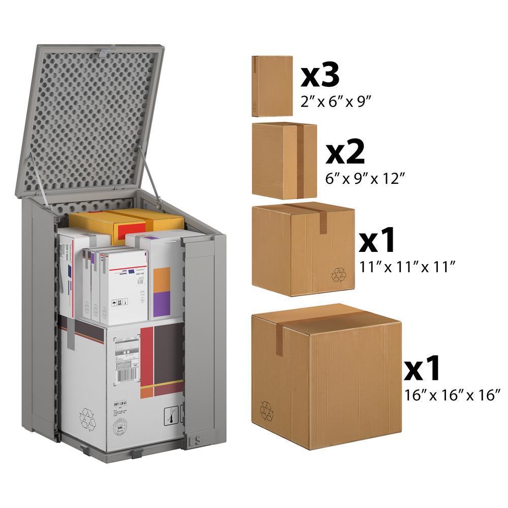 6.3 cu. ft. Gray Parcel Mailbox Light - Super Arbor