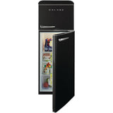 7.6 cu.ft. Retro Mini Refrigerator with Dual Door and True Freezer in Black - Super Arbor