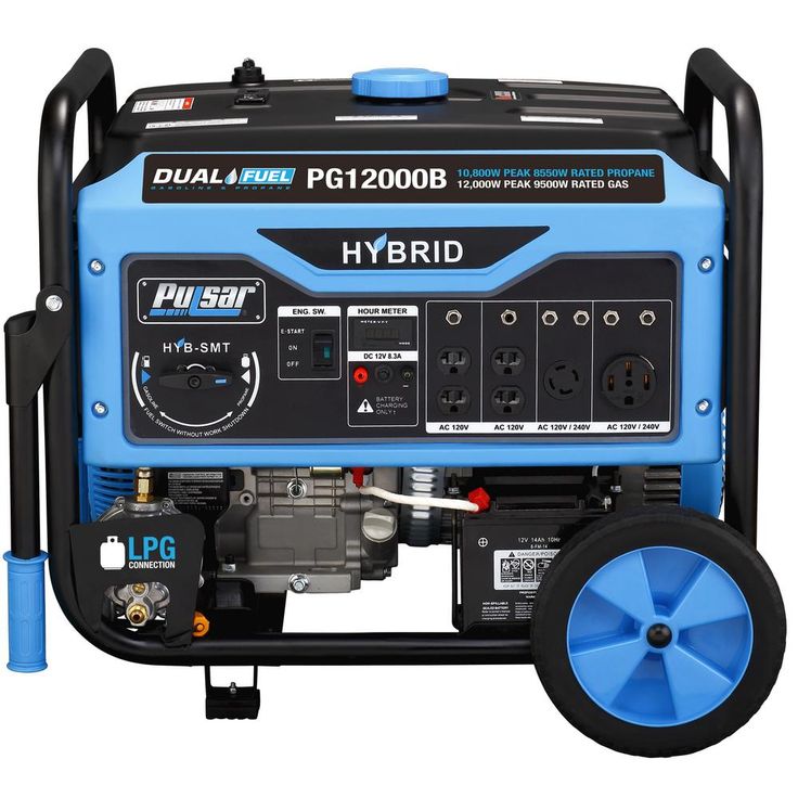 Pulsar 12,000-Watt/9,500-Watt Dual Fuel Gasoline/Propane Powered Electric/Recoil Start Portable Generator 457cc CARB Compliant